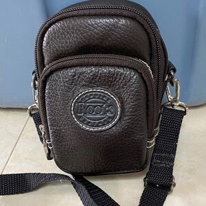 Vtg Roots Leather Camera Bag Crossbody Like New